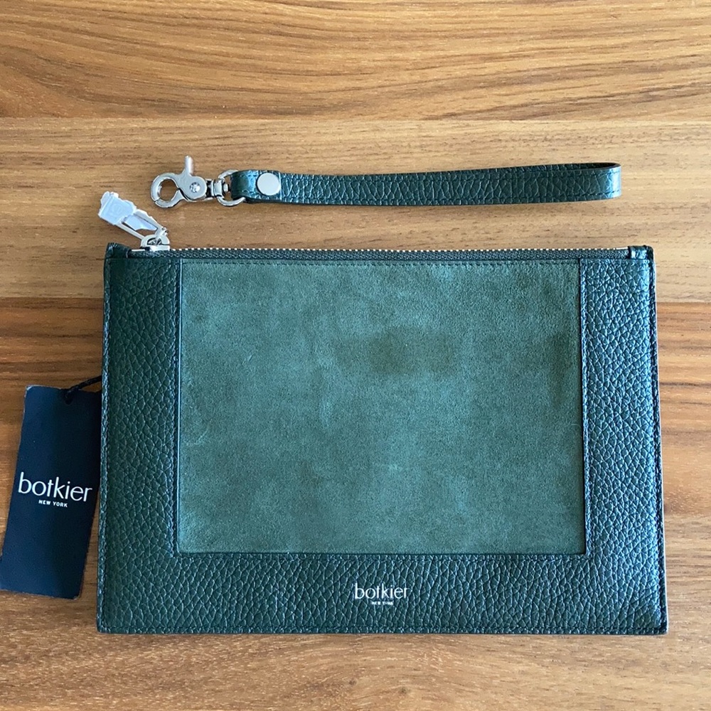 Botkier NY Leather and Suede Wristlet Clutch NWT